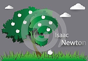 Gravity, falling apple., Isaac newton idea universal law, fall apple tree down