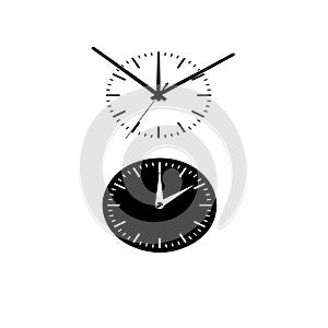 Clock silhouette vector illustration
