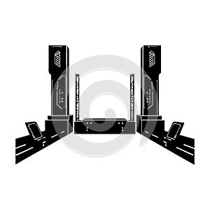 Electronic set silhouette vector Illustration