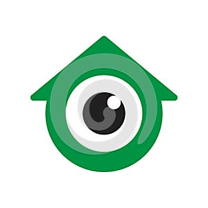 Logo Home, Combined With Glossy Eyes, Vector Design Illustration