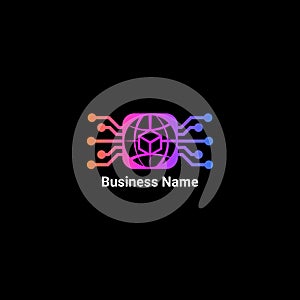 Box technology logo template.