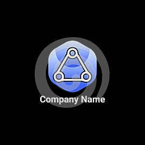 Network technology logo design template.