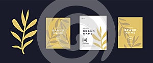 Botanical Brand Label Templates 50ml Minimalist Design