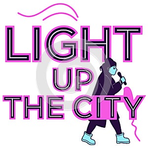 Light Up the City Typography Design