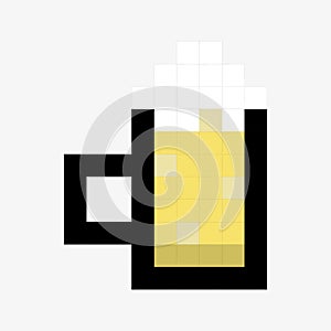 beer pixel art icon vector illustration.