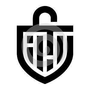 Secure Digital Data Transmission with Shield and Padlock Icon.