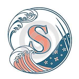 Wave Monogram logo or icon