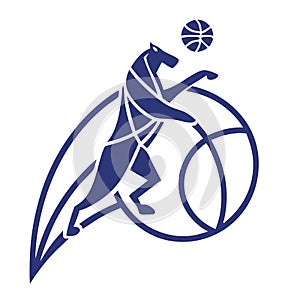 Dynamic Big Cats on the Court logo