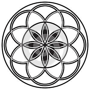 Intricate Mandala Outline Black Line Art for Art Therap