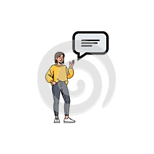 Woman with Speech Bubble
