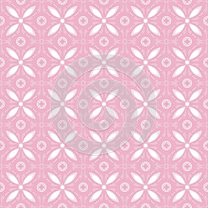 Soft Pink Kawung Floral Pattern
