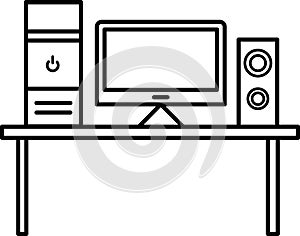 Desktop Computer Icon for Education and Study
