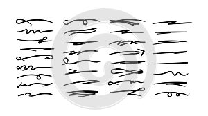 HandDrawn Underlines and Dividers Design Elements Set