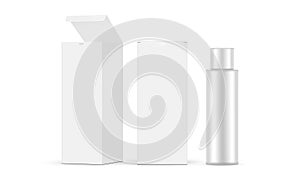 Rectangular Pack Boxes With Tall Plastic Bottle, Front And Side View