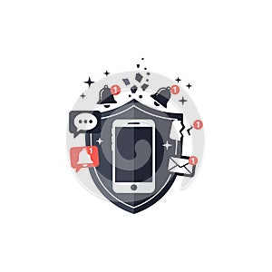 Mobile Security Shield with Notification Management