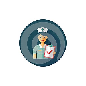 Nurse Icon with Checklist
