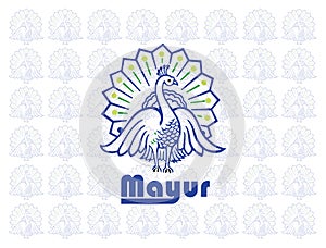 Mayur Peacock Design Floral Pattern Background Vector Design