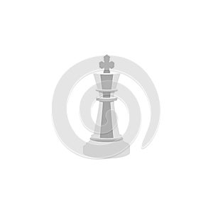 White Chess King Piece Vector Icon
