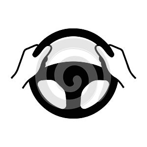 Steering Wheel Silhouette Icon