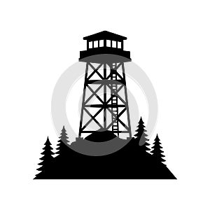 Watch Tower Silhouette Vector