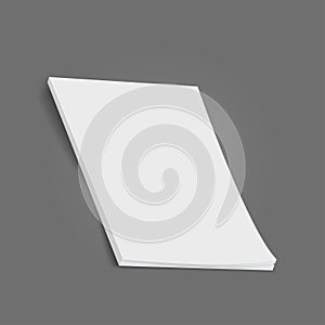 stack of blank white paper is shown against a plain gray background.