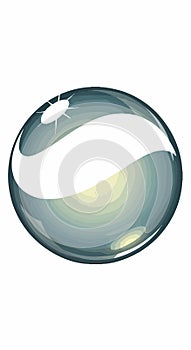 Glossy Blue-Green Sphere with Light Reflection