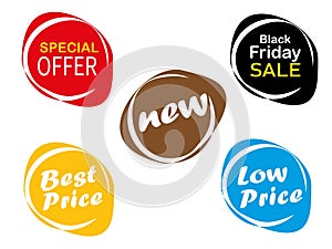 Special offer , best price, black Friday, low price and new design round bubbles tag design vector, rugger ball tag design