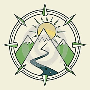 Minimal Mountain Icon â Travel & Adventure Vector