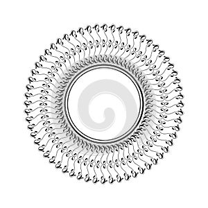 Circle Frame Floral Border Design for Wedding Card Mirror Design Wall Artwork