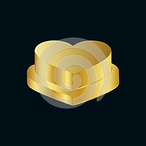 Golden Heart Podium 3D Illustration â Luxury Romantic Stage for Product Display