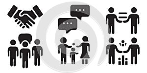 Flat Design Vector Graphics for Conversation, Collaboration, and Group Discussion.