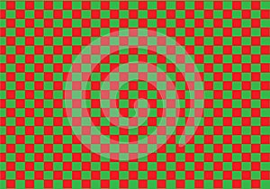 Red and green unlimited square grid fabric