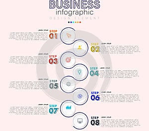 Infographic features an eight-step business process 