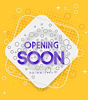 Opening Soon Announcement Design with Yellow Background and Bold Typography