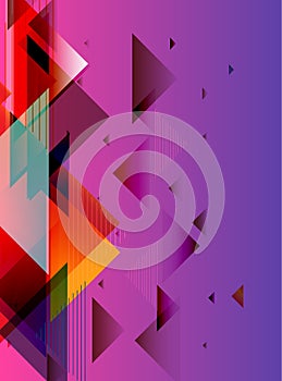 vibrant abstract geometric design featuring overlapping triangles and linear patterns.
