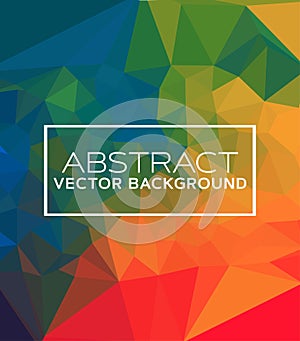 Abstract design featuring a geometric polygon pattern with a spectrum of colors visually engaging effect.