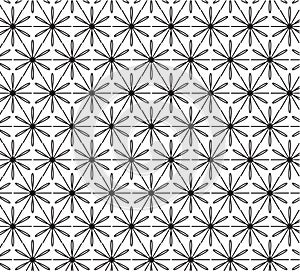 Radial star art repeat pattern on a white space