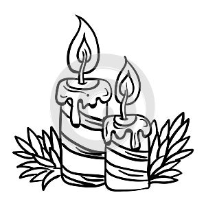 Candle icon set vector