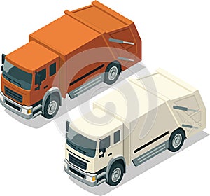 Rear loader garbage truck illustration