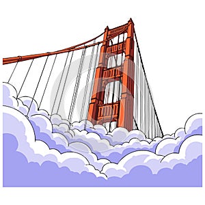 Golden Gate Bridge Rising Above the Clouds
