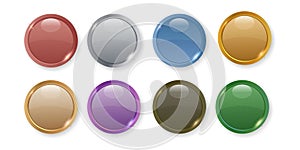 Colorful Glossy Blank Circular Badges Web Design Elements