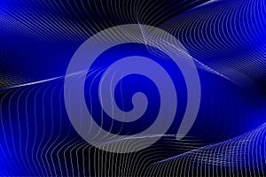 Abstract 3D Curved Line Background Deep Blue Tech Grid Pattern