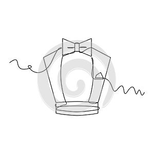 one line art Cummerbund vector illustration