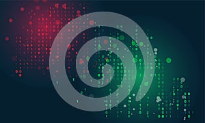 Binary Code Data Flow Abstract Digital Technology Background 0, 1