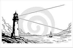 lighthouse a vector