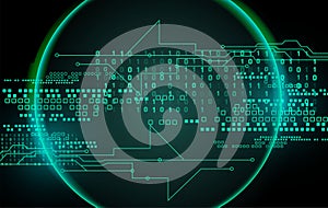 Abstract Technology Background with Binary Code 0 and 1 Digital Data Stream