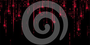 Red Binary Code 0, 1 on Black Background Digital Technology Concept