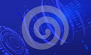 Digital Binary Code 0, 1 Data Flow Technology Background