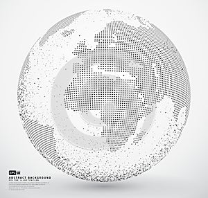 Abstract dotted globe earth vector