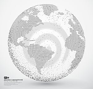 Abstract dotted globe earth vector